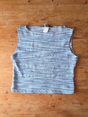 Mariposa Boat Neck Striped Diamond Space Dye Tank Top M Vintage 90s Y2K